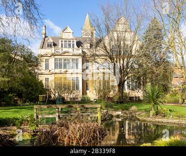 Town Hall building  built 1887 and Sensory Garden, Trowbridge, Wiltshire, England, UK Stock Photo