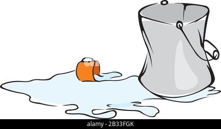 a bucket of water Stock Vector