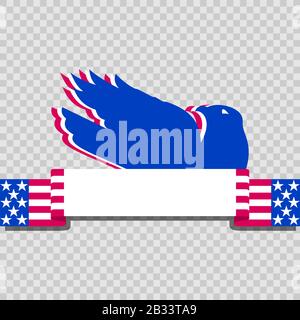 A background featuring American eagle and stars and stripes on a transparent background Stock Vector