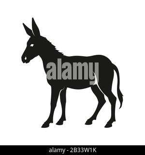 Donkey silhouette isolated icon vector illustration design Stock Vector