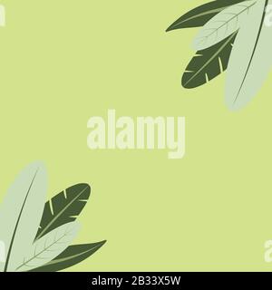 Autumn background and Summer exotic floral tropical palm, banana leaves in green style. Pattern vector seamless on the pastel green background. Plant Stock Vector
