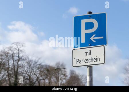 the german words mit Parkschein mean you need a parking ticket Stock  Photo - Alamy