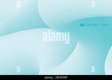 Abstract gradient blue fluid wavy line pattern design artwork background. Use for ad, poster, artwork, template design, print. illustration vector Stock Vector