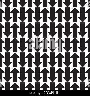 Arrows seamless pattern. Sketch design symbols. Black and white vector illustration. EPS10 Stock Vector