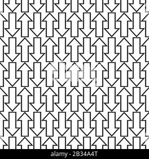 Arrows seamless pattern. Sketch design symbols. Black and white vector illustration. EPS10 Stock Vector