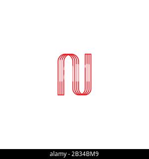 Initial letter nv or vn logo vector design template Stock Vector