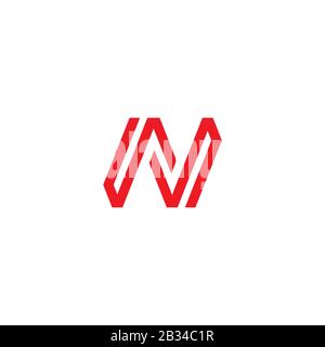 Initial letter nv or vn logo vector design template Stock Vector
