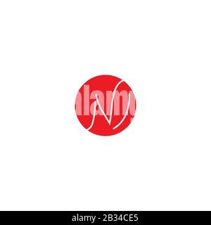 Initial letter nv or vn logo vector design template Stock Vector