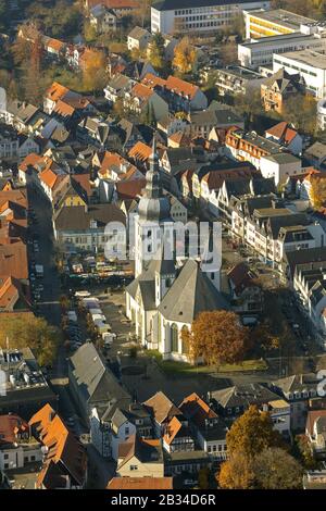 , city of Lippstadt with market place and the Virgin Mary church, 14.11.2012, aerial view, Germany, North Rhine-Westphalia, Lippstadt Stock Photo