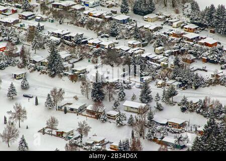 winter campsite Olsberg, 26.01.2013, aerial view, Germany, North Rhine-Westphalia, Sauerland, Olsberg Stock Photo