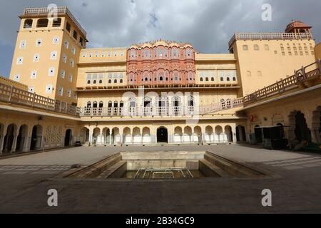 Interior of Palace of the Winds, Hawa Mahal, Jaipur, Rajasthan, India Stock Photo