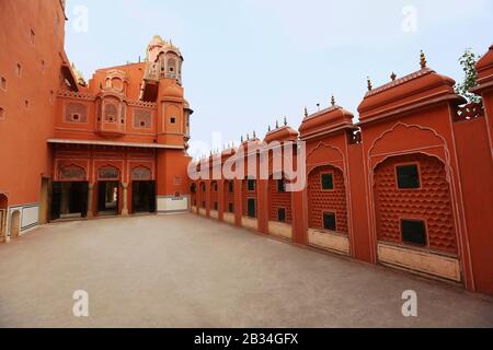 Interior of Palace of the Winds, Hawa Mahal, Jaipur, Rajasthan, India Stock Photo