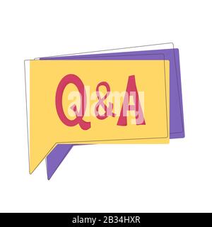 Q and A text emblem. Question & Answer. Vector           illustration. Stock Vector