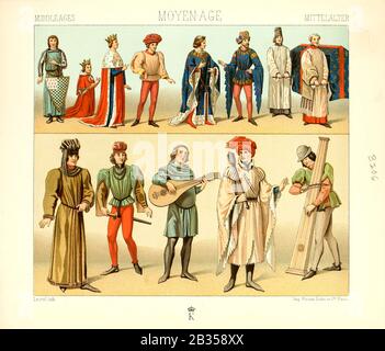 Ancient European fashion and lifestyle, Middle Ages from Geschichte des ...
