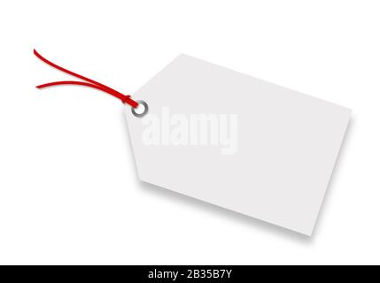Etiquette with cord isolated on white background Stock Photo