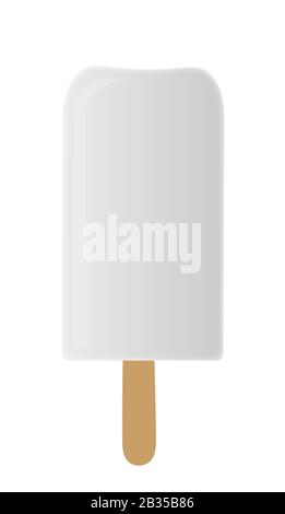 white ice lolly isolated on white background Stock Photo