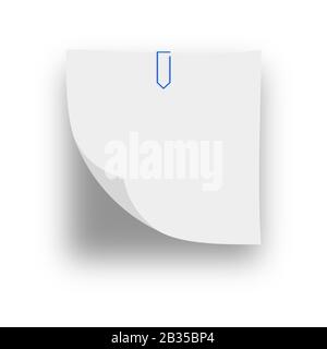 white sheet with blu clip isolated on white Stock Photo