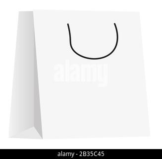white paper bag isolated on white background Stock Photo