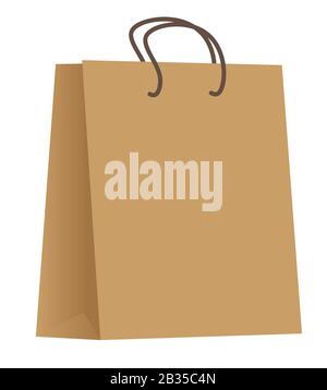 brown paper bag isolated on white background Stock Photo