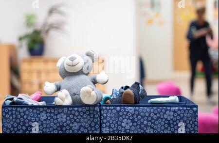 Bielefeld Germany 04th Mar 2020 Children S Backpacks Hang In A Daycare Center On 04 03 The German Congress Of Hospital Management 2020 Begins Credit Friso Gentsch Dpa Alamy Live News Stock Photo Alamy