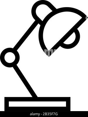 desk lamp icon illustrated in vector on white background Stock Vector