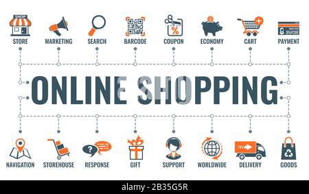 Internet Shopping Banner Stock Vector