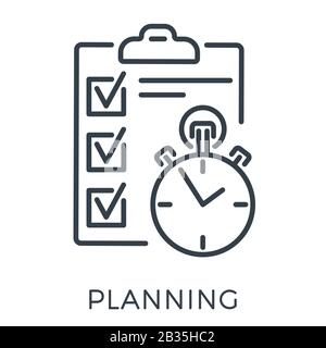 Planning Exam Time Management Line Icon Stock Vector