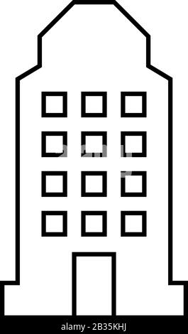 skyscraper icon illustrated on a white background in vector Stock ...