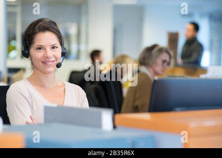 businesswoman talking on the phone in the office Stock Photo