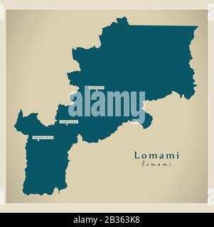 Modern Map - Lomami province map of DR Congo Stock Vector
