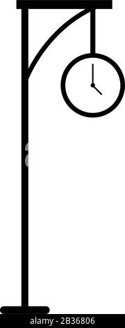 station clock icon illustrated in vector on white background Stock Vector