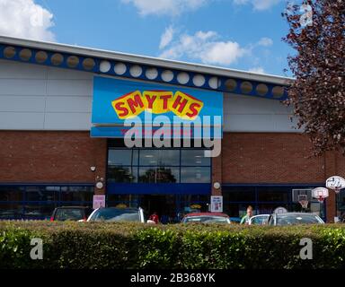 Gloucester, United Kingdom - September 08 2019:  The frontage of Smyth's toy superstore on Eastern Avenue Stock Photo