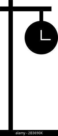 station clock icon illustrated in vector on white background Stock Vector