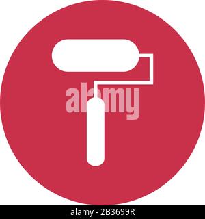 roller icon illustrated in vector on white background Stock Vector