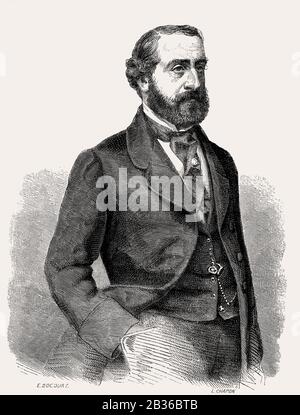 Guillaume Victor Émile Augier, 1820 –1889, a French dramatist Stock Photo