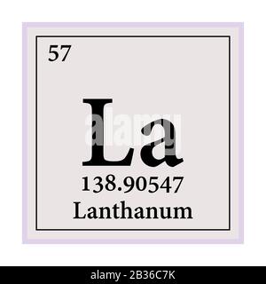 Lanthanum Periodic Table of the Elements Vector illustration eps 10. Stock Vector