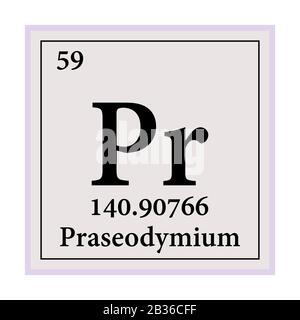 Praseodymium Periodic Table of the Elements Vector illustration eps 10. Stock Vector