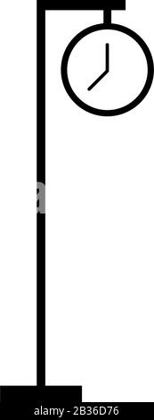 station clock icon illustrated in vector on white background Stock Vector