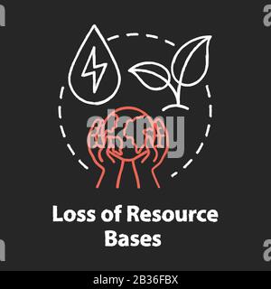 Loss of resource base chalk RGB color concept icon. Nature damage of industrial production. Ecosystem. Overconsumption idea. Vector isolated Stock Vector