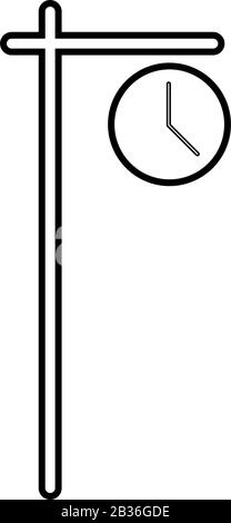 station clock icon illustrated in vector on white background Stock Vector