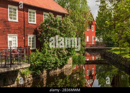 Sweden, Southeast Sweden, Eksjo, village wooden building detail Stock Photo