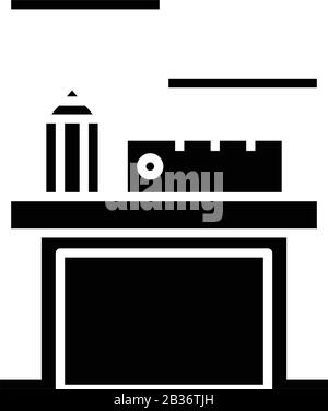 Office supply black icon, concept illustration, vector flat symbol, glyph sign. Stock Vector