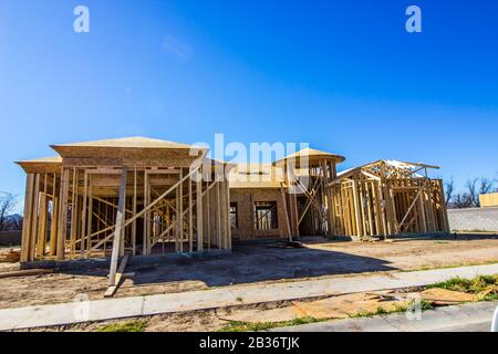 New Single Family Home Under Construction Stock Photo