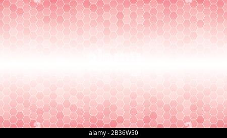 Light pink hexagonal mosaic background for business presentation. HD 16x9 vector pattern. Stock Vector