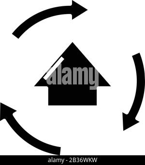 Moving task black icon, concept illustration, vector flat symbol, glyph sign. Stock Vector