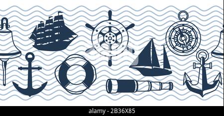 Seamless pattern with symbols and items. Stock Vector