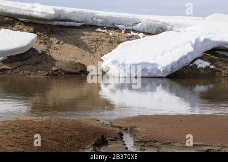 Ice cave texture vibrant view walls cold Stock Photo