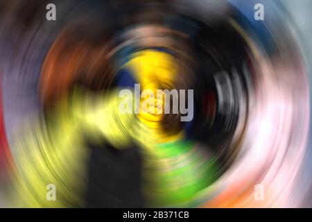 Abstract Background Of Spin Circle Radial Motion Blur Stock Photo