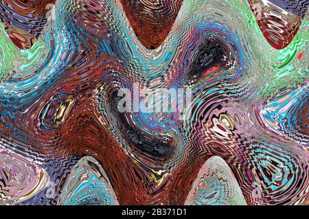 Bright intersecting rays of light of different colors Stock Photo