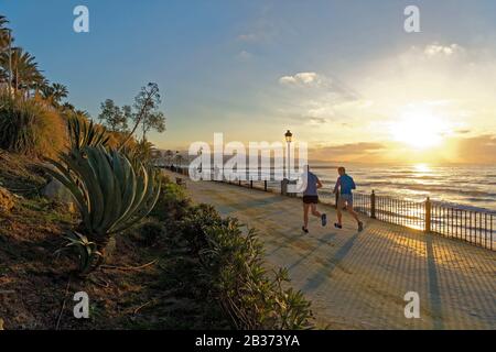 Spain, Andalusia, Costa del Sol, Malaga Province, Marbella, seafront along the beach Stock Photo